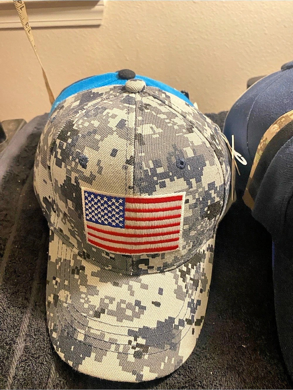 Men's Gray & Blue Camo American Flag Hat